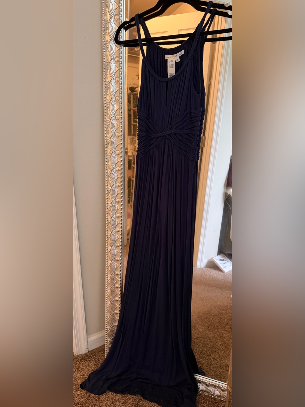 Max Studio Midnight Navy Braided-Waist Maxi Dress
